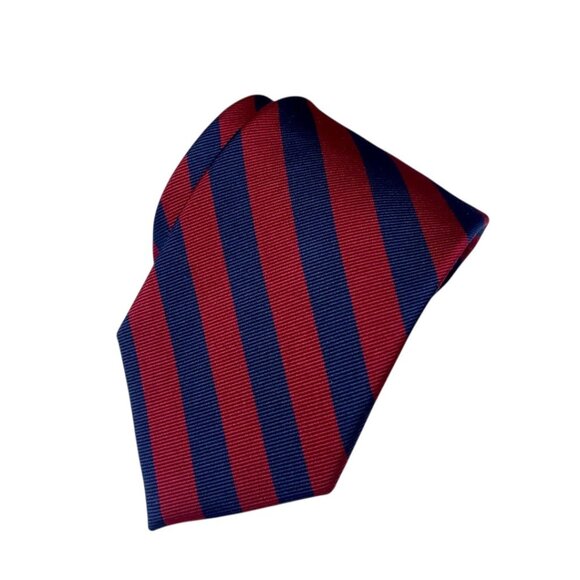 New Brooks Brothers Silk Blended Striped Tie in Navy Red - Picture 1 of 8
